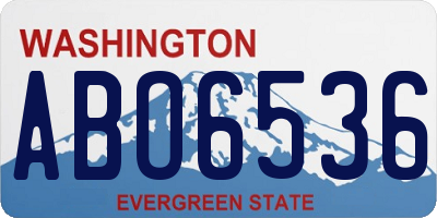 WA license plate ABO6536