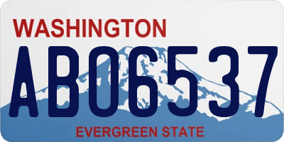 WA license plate ABO6537