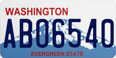 WA license plate ABO6540