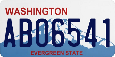 WA license plate ABO6541