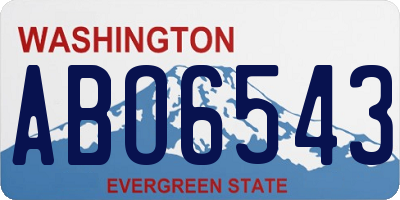 WA license plate ABO6543