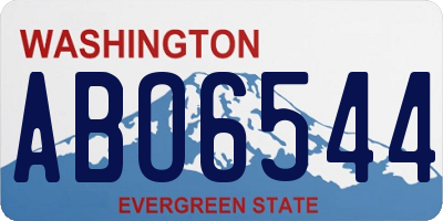 WA license plate ABO6544