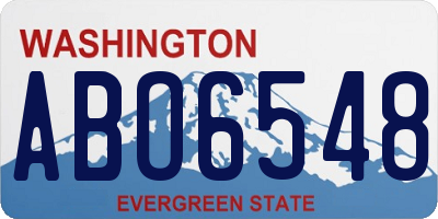 WA license plate ABO6548