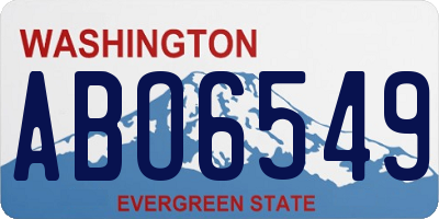 WA license plate ABO6549