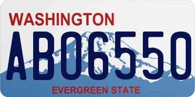 WA license plate ABO6550