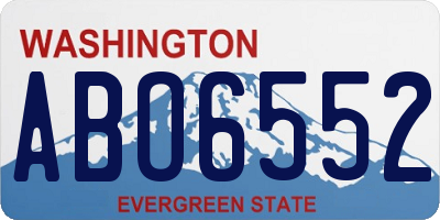 WA license plate ABO6552