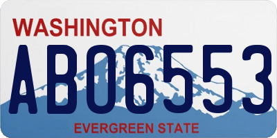 WA license plate ABO6553