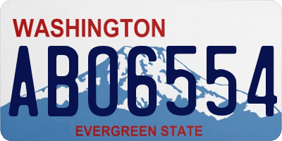 WA license plate ABO6554