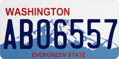 WA license plate ABO6557