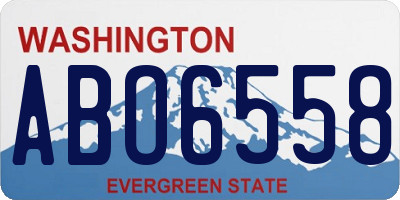 WA license plate ABO6558