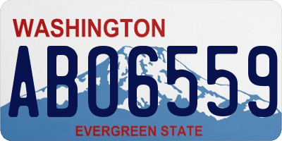 WA license plate ABO6559