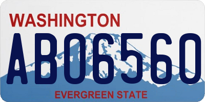 WA license plate ABO6560