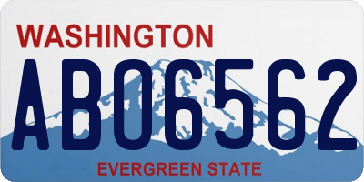 WA license plate ABO6562