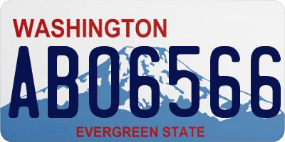 WA license plate ABO6566