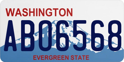 WA license plate ABO6568