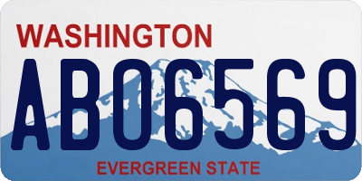 WA license plate ABO6569