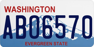 WA license plate ABO6570