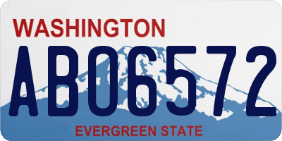WA license plate ABO6572