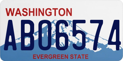 WA license plate ABO6574
