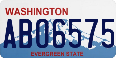 WA license plate ABO6575