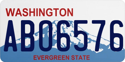WA license plate ABO6576