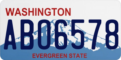 WA license plate ABO6578