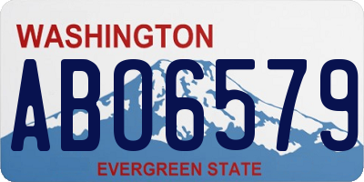 WA license plate ABO6579