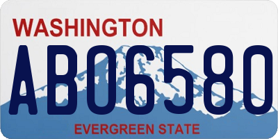 WA license plate ABO6580