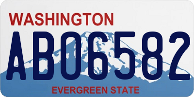 WA license plate ABO6582