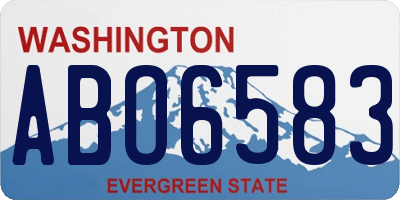 WA license plate ABO6583