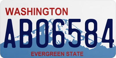 WA license plate ABO6584