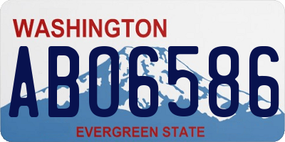 WA license plate ABO6586