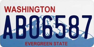 WA license plate ABO6587