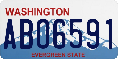 WA license plate ABO6591