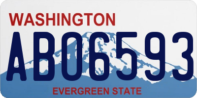 WA license plate ABO6593