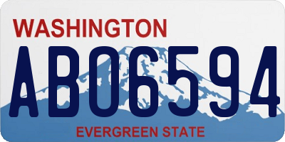 WA license plate ABO6594