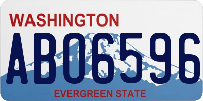 WA license plate ABO6596