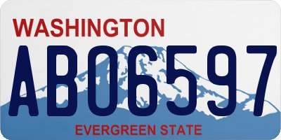 WA license plate ABO6597