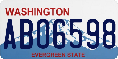 WA license plate ABO6598
