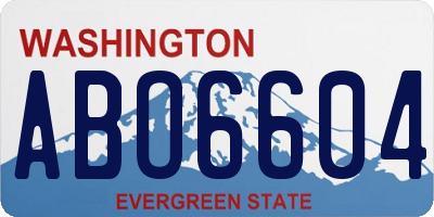WA license plate ABO6604