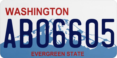 WA license plate ABO6605