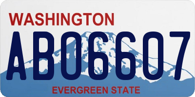 WA license plate ABO6607