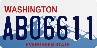 WA license plate ABO6611