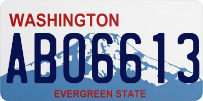 WA license plate ABO6613