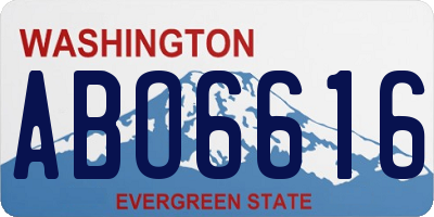 WA license plate ABO6616