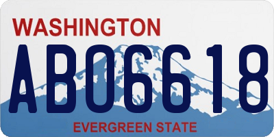 WA license plate ABO6618