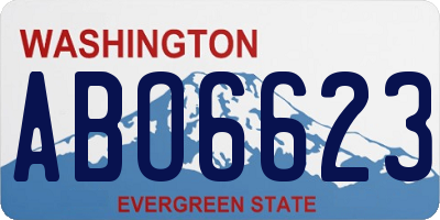 WA license plate ABO6623