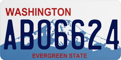 WA license plate ABO6624
