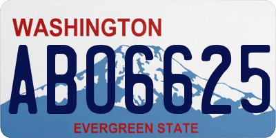 WA license plate ABO6625