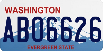 WA license plate ABO6626